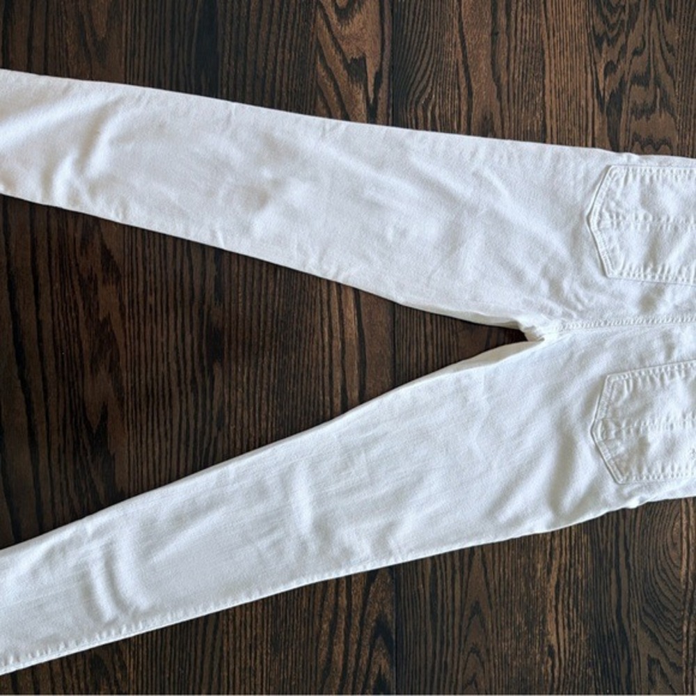 Rag & Bone Zipper Capri White Distressed Skinny Jeans Size 28 Ankle Zip - Picture 2 of 7